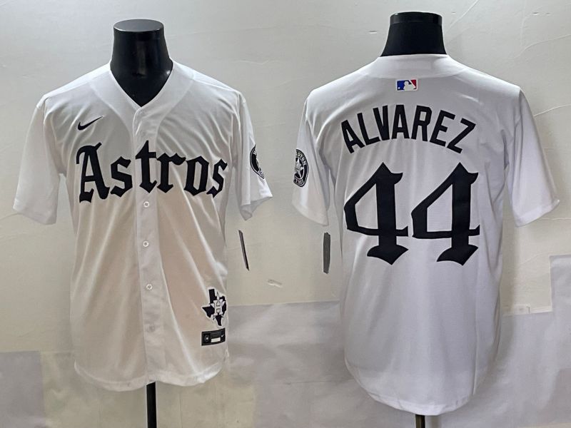 Men 2025 Houston Astros #44 Alvarez White Five generations Joint Name Nike MLB Jersey style 1->houston astros->MLB Jersey